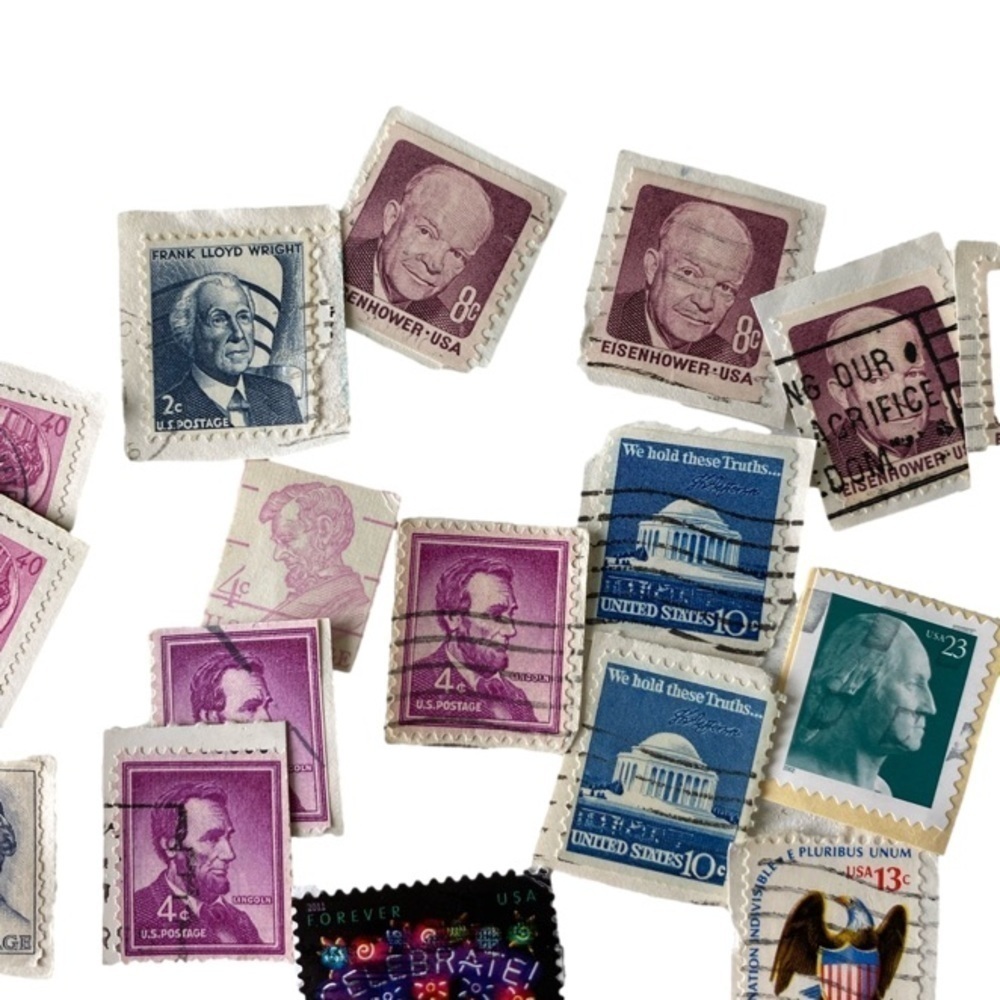 VINTAGE Used Postage Stamp Lot American and International 149 pcs